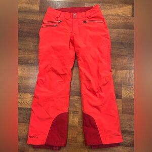 Marmot Snow Pants Women’s Red Size Medium Insulated Waterproof